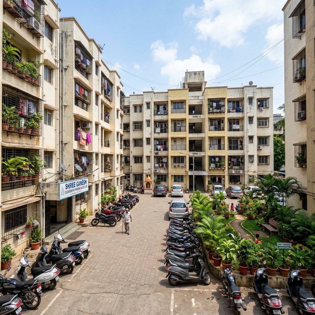 Middle Class Cooperative Housing Society Complex in India