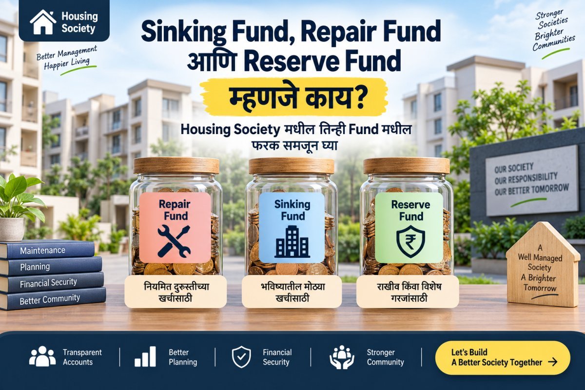 Sinking Fund, Repair Fund आणि Reserve Fund म्हणजे काय? Housing Society मधील संपूर्ण माहिती